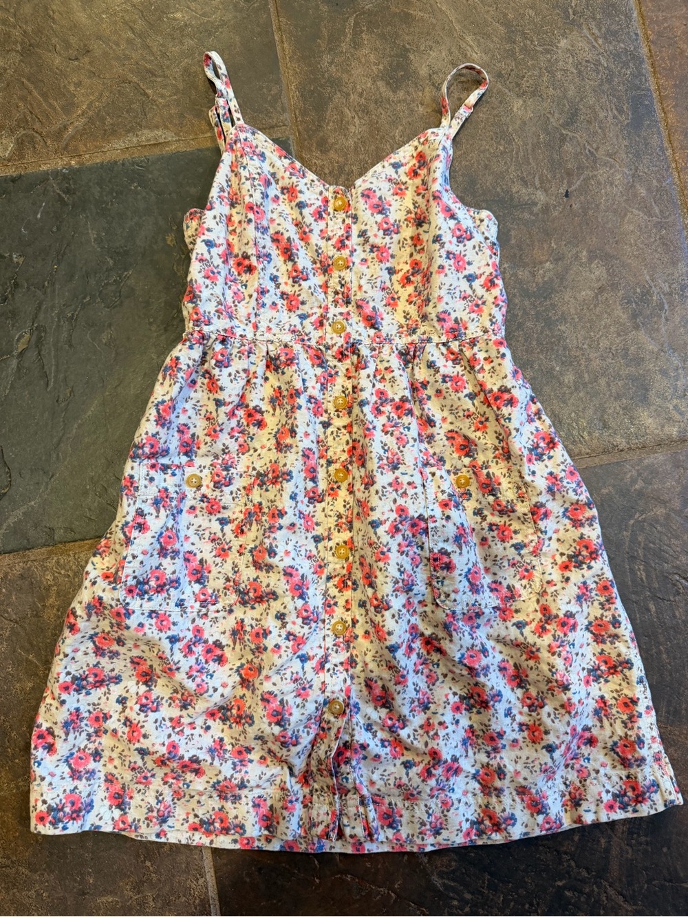Aerie Floral Print Button Front Mini Dress